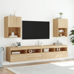 Vidaxl - Meubles tv avec lumières led 2 pcs chêne sonoma 40,5x30x60 cm