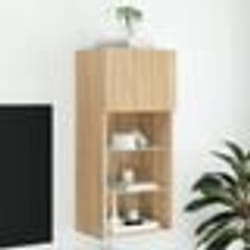 vidaXL Meuble TV avec lumières LED chêne sonoma 40,5x30x90 cm
