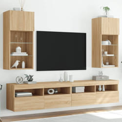 Meubles TV avec lumières LED 2 pcs chêne sonoma 40,5x30x90 cm
