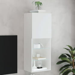vidaXL Meuble TV avec lumières LED blanc 40,5x30x102 cm
