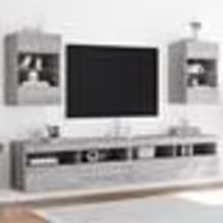 vidaXL Meubles muraux avec lumières LED pour TV 2pcs Armoires de Télévision Suspendues avec Étagère Meubles Télé Flottants 83 ...