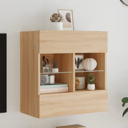 vidaXL Meuble TV mural avec lumières LED chêne sonoma 58,5x30x60,5 cm