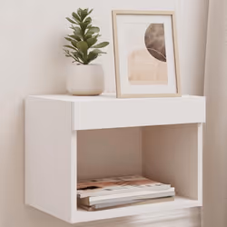 vidaXL Tables de chevet murales avec lumières LED 2 pcs blanc