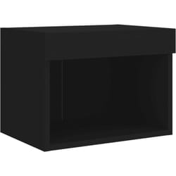 Vidaxl - Table de chevet murale avec lumières led noir