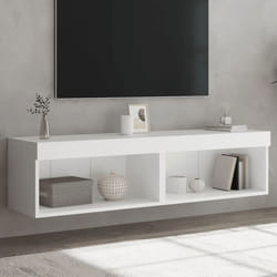 vidaXL Meubles TV avec Lumières LED 2 pcs Armoires de Télévision Murales avec Rangement Meubles Télé Suspendus Moderne 837128