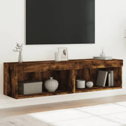 vidaXL Meubles TV LED - Chêne fumé