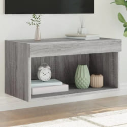 vidaXL Meuble TV avec lumières LED - Sonoma gris