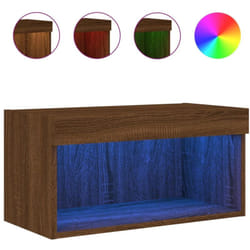 Vidaxl - Meuble tv avec lumières led chêne marron 60x30x30 cm