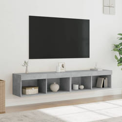 Vidaxl - Meubles tv avec lumières led 2 pcs gris béton 80x30x30 cm