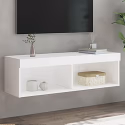 vidaXL Meuble TV avec Lumières LED Armoire de Télévision Murale avec Rangement Meuble Télé Suspendu Salon Salle de Séjour 837 ...