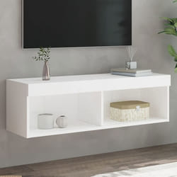 vidaXL Meuble TV avec Lumières LED Armoire de Télévision Murale avec Rangement Meuble Télé Suspendu Salon Salle de Séjour 837155