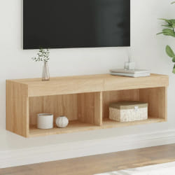 vidaXL Meuble TV LED - Chêne sonoma