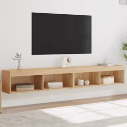 vidaXL Meubles TV avec Lumières LED 2 pcs Armoires de Télévision Murales Meubles Télé Suspendus avec Rangement Salon 837160