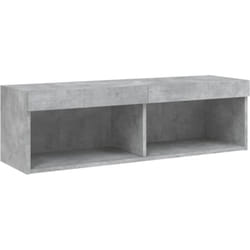 Vidaxl - Meuble tv avec lumières led gris béton 100x30x30 cm