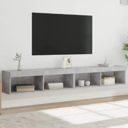 vidaXL Meubles TV LED Gris Béton