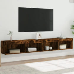 vidaXL Meubles TV avec LED - Chêne fumé