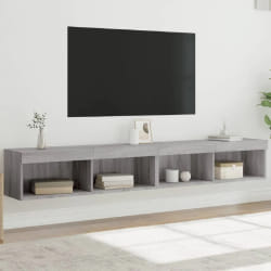 vidaXL LED 2 pcs sonoma gris 100x30x30 cm