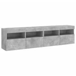 vidaXL Meubles TV muraux et lumières LED 2pcs gris béton 80x30x40 cm