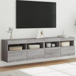 vidaXL Meubles TV muraux et lumières LED 2pcs sonoma gris 80x30x40 cm