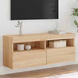 vidaXL Meuble TV Mural avec Lumières LED Armoire de Télévision Suspendue Meuble Télé Flottant Moderne Chêne Sonoma Bois 83721 ...