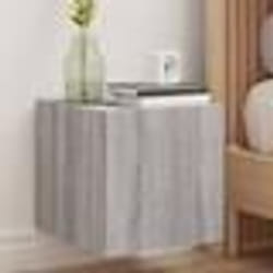 vidaXL Meuble TV mural avec lumières LED sonoma gris 30,5x35x30 cm