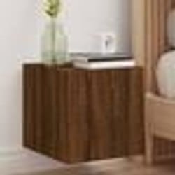 vidaXL Meubles TV muraux lumières LED 2 pcs chêne marron 30,5x35x30 cm