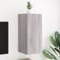 vidaXL Meuble TV mural avec lumières LED sonoma gris 30,5x35x70 cm