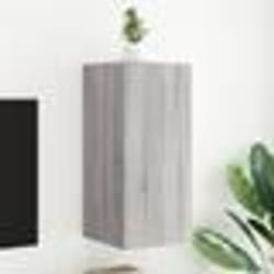 vidaXL Meuble TV mural avec lumières LED sonoma gris 30,5x35x70 cm