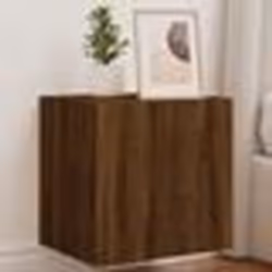 vidaXL Meuble TV mural avec lumières LED chêne marron 40,5x35x40 cm