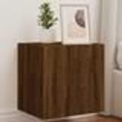 vidaXL Meuble TV mural avec lumières LED chêne marron 40,5x35x40 cm