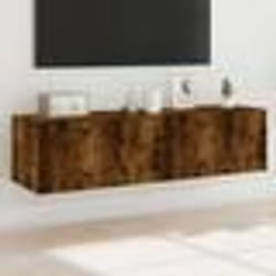 vidaXL Meubles TV muraux et lumières LED 2pcs chêne fumé 60x35x31 cm