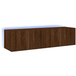 Meubles tv muraux lumières led 2 pcs chêne marron 60x35x31 cm Vidaxl