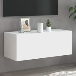 Meuble TV mural avec lumières LED blanc 80x35x31 cm vidaXL