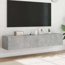 Vidaxl - Meubles tv muraux et lumières led 2pcs gris béton 80x35x31 cm