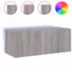 vidaXL Meuble TV mural avec lumières LED sonoma gris 80x35x31 cm