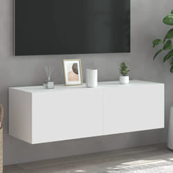 Vidaxl - Meuble tv mural avec lumières led blanc 100x35x31 cm