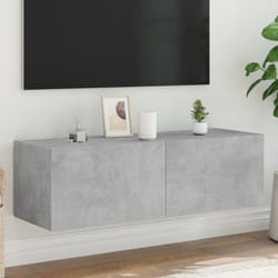 Vidaxl - Meuble tv mural avec lumières led gris béton 100x35x31 cm