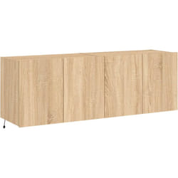 Meubles TV muraux lumières LED 2 pcs chêne sonoma 60x35x41 cm vidaXL