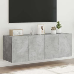 vidaXL Meubles TV muraux et lumières LED 2pcs gris béton 60x35x41 cm