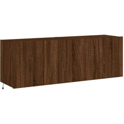Meubles tv muraux lumières led 2 pcs chêne marron 60x35x41 cm Vidaxl