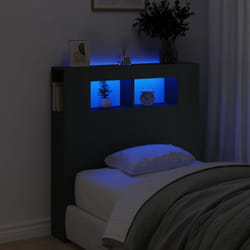 Vidaxl - Tête de lit à led noir 100x18,5x103,5 cm bois d'ingénierie