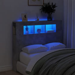 vidaXL Tête de lit à LED gris béton 120x18,5x103,5cm bois d'ingénierie