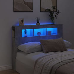 Vidaxl - Tête de lit à led gris béton 140x18,5x103,5cm bois d'ingénierie