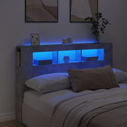 Vidaxl - Tête de lit à led gris béton 160x18,5x103,5cm bois d'ingénierie