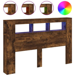 Vidaxl - Tête de lit à led chêne fumé 160x18,5x103,5cm bois d'ingénierie