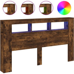 Vidaxl - Tête de lit à led chêne fumé 180x18,5x103,5cm bois d'ingénierie