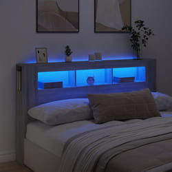 Vidaxl - Tête de lit à led sonoma gris 180x18,5x103,5 cm bois ingénierie