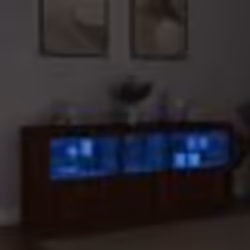 vidaXL Buffet avec lumières LED chêne marron 162x37x67 cm