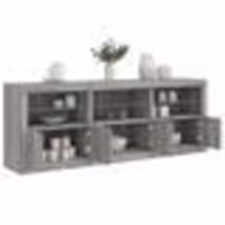 vidaXL Buffet avec lumières LED sonoma gris 181,5x37x67 cm