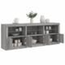 vidaXL Buffet avec lumières LED sonoma gris 181,5x37x67 cm